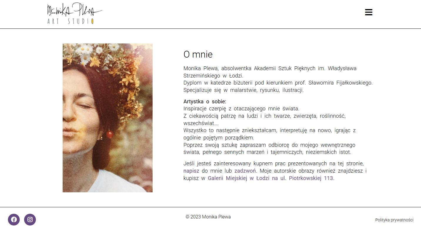 Mockup portfolio artystycznego Moniki Plewy